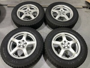 ★保管袋付★(4L006) GRASS SR 15x6J 5穴 100mm＋ TOYO GARIT GIZ 195/65R15 2019年 スタッドレス