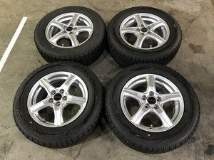 ★保管袋付★(WW5J061)BALMINUM 15ｘ6J 5穴 100 + BRIDGESTONE BLIZZAK VRX 195/65R15 91Q 2017年 スタッドレス 冬タイヤ 送料無料