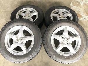 ★保管袋付★バリ山(WW5G004)VIOLENT 14x5.5J 4穴 100 + DUNLOP WM03 175/70R14 84Q 2021年 スタッドレス 冬タイヤ 送料無料