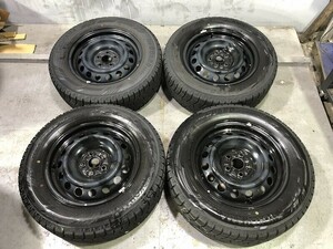 ★保管袋付★(WW5J079)鉄ホイール 15ｘ6J 5穴 100 + YOKOHAMA ice GUARD iG60 195/65R15 91Q 2020年 スタッドレス 冬タイヤ 送料無料