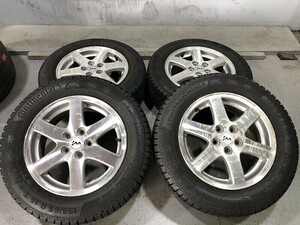 バリ山(WW5C026)SAA 15x6J 5穴 100 + CONTINENTAL ContiViking Contact6 195/65R15 91T 2018年 スタッドレス 冬タイヤ