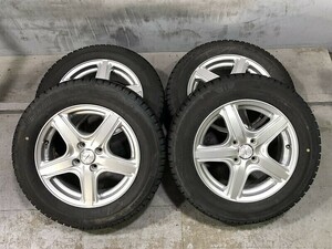 ★保管袋付★(WW5H008)Plencia 15x6J 4穴 100 + BRIDGESTONE ICEPARTNER2 185/65R15 88Q 2019年 スタッドレス 冬タイヤ 送料無料