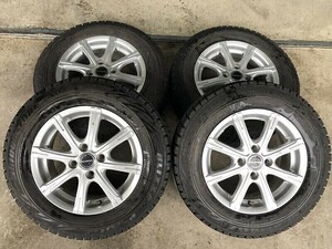 アルミホイール付(4B037) BULMINUM 14X5.5J 4穴 100 + BRIDGESTONE REVO GZ 175/70R14 84Q スタッドレス