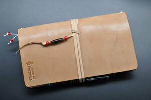 * cheap start * postage included * tiger bela-z Note cover * regular size * Tochigi leather grading saddle ( natural )*