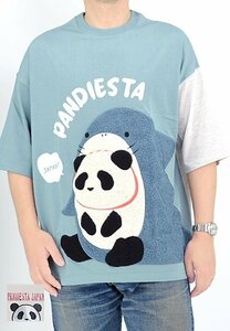 着ぐるみサメパンダBIG Tシャツ◆PANDIESTA JAPAN ミントXLサイズ 554750 パンディエスタジャパン シャーク ゆったりめ オーバーサイズ