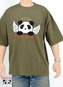 天使のパンダさんBIG Tee◆PANDIESTA JAPAN カーキMサイズ 554106 パンディエスタジャパン ゆったりめ オーバーサイズ ユニセックス