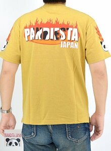 ファイヤーパターン半袖Tシャツ◆PANDIESTA JAPAN マスタードXLサイズ 554353 パンディエスタジャパン パンダ