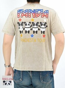 ロックパンダFrom Hell パウダー加工半袖Tシャツ◆PANDIESTA JAPAN ベージュMサイズ 554359 パンディエスタジャパン 音楽