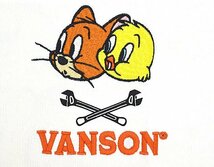 vanson×TOM＆JERRY 天竺半袖Tシャツ◆vanson ナチュラルXXLサイズ TJV-2423 バンソン ヴァンソン トムとジェリー 刺繍_画像3