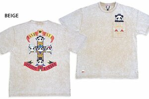 Welcome to the PANDA パウダー加工半袖Tシャツ◆PANDIESTA JAPAN ベージュXXLサイズ 554360 パンディエスタジャパン パンダ