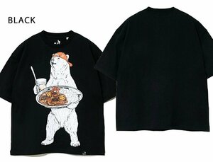 USA/C カレーライスクマ BIG TEE◆go slow caravan ブラックMサイズ 321917 ゴースローキャラバン 熊 アウトドア ユニセックス