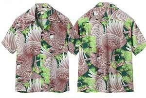 SPECIAL EDITION レーヨンアロハシャツ「TAKA -MASTER OF THE HUNT-」◆SUN SURF グリーンXXLサイズ SS39273 和柄 ハワイアン