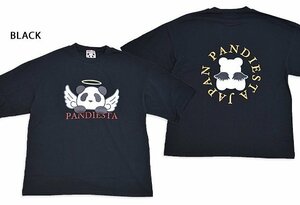 天使のパンダさんBIG Tee◆PANDIESTA JAPAN ブラックLサイズ 554106 パンディエスタジャパン ゆったりめ オーバーサイズ ユニセックス