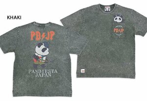 PDJPギタリスト パウダー加工半袖Tシャツ◆PANDIESTA JAPAN カーキXXLサイズ 554358 パンディエスタジャパン パンダ 音楽