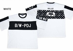 B/W-PDJ RELAXシリーズ 切替モノグラムBIG Tee◆PANDIESTA JAPAN ホワイトXLサイズ 554876 パンディエスタジャパン パンダ オーバーサイズ