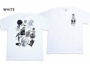 喜人10周年半袖Tシャツ◆喜人 ホワイトXXLサイズ KJ-42006 和柄 和風 きじん アニバーサリー 限定