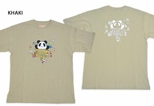 キャンプパンダ半袖Tシャツ◆PANDIESTA JAPAN カーキMサイズ 554322 パンディエスタジャパン アウトドア