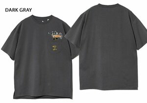 シリコンバイオ色々ポケット刺繍BIG TEE◆go slow caravan ダークグレーXLサイズ 326121 ゴースローキャラバン 動物 オーバーサイズ