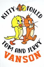 vanson×TOM＆JERRY 天竺半袖Tシャツ◆vanson ナチュラルLサイズ TJV-2423 バンソン ヴァンソン トムとジェリー 刺繍_画像2