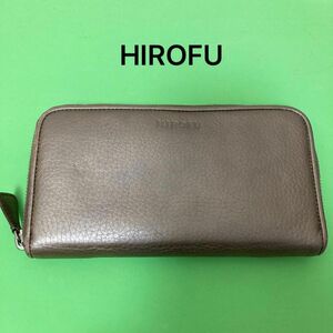 HIROFU ヒロフ　 ラウンドファスナー ロングウォレット 長財布 レザー　ラウンドジップタイプ　財布　ウォレット