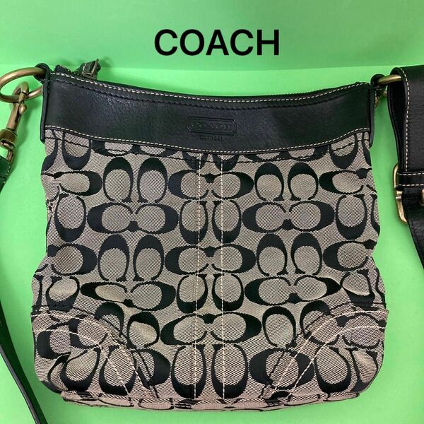 COACH コーチ　F10402 シグネチャー ショルダーバッグ キャンバス レザー 斜め掛け