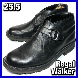 Regal Walker【25.5cm メンズ】チャッカブーツ モンクストラップ 黒 ブラック 282W リーガルウォーカー 革靴 本革 レザー 中古*BD126JJ