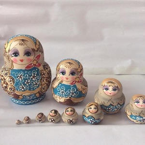 LDL804# 10層 ロシア人形 木製 入れ子 マトリョーシカ おもちゃ ギフト 飾り 女の子 華やか 工芸品 雑貨 伝統 装飾