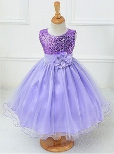 LDL1878# child clothes girl Kids chu-ru One-piece formal dress piano presentation wedding Junior child clothes purple 