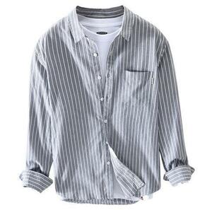 CHQ1093#春新品 紳士 カジュアルシャツ ストライプ メンズ ボタンダウンシャツ 綿シャツ 長袖 春 コットン ビジネス