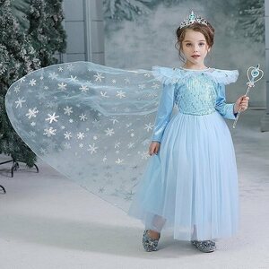 LDL1508# 子供ドレス ディズニーランド服 子供 アナと雪の女王 コスプレ Cosplay ハロウィン衣装 演出衣装 ブルー