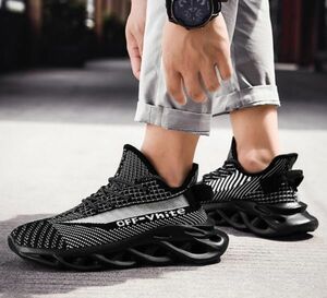 LDL2862# мужской спортивные туфли . легкий "дышит" Trend обувь уличный мужской прогулочные туфли * 24.5cm-27.0cm * черный 