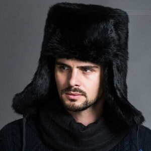 LDL3816# ロシア人が被るようなめちゃ暖かいフワフワ帽子！全2色♪ ロシア帽 パイロット 防寒帽 ウシャンカ 耳あて