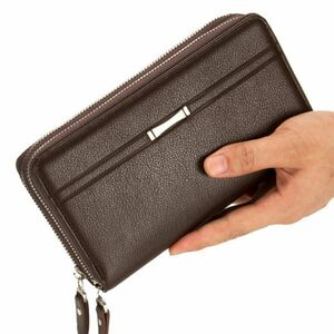 LGH344#長財布 メンズ レザー 革 財布 大容量 レザーウォレット 財布バッグ ラウンドファスナー スマホも入る カード収納多数