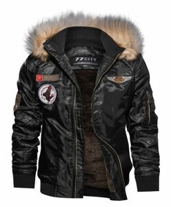CHQ1359#メンズ ジャケット　裏ボア　エコファー　フライトジャケット　ブルゾン　ミリタリー　肌寒い季節