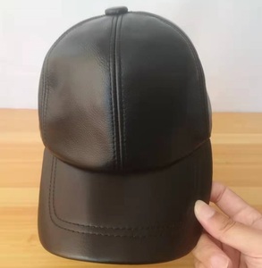 LDL3715 # メンズ野球帽 新品 本革 キャスケット 帽子 紳士 キャップ 高品質 レザー フリーサイズ 調節可 黒
