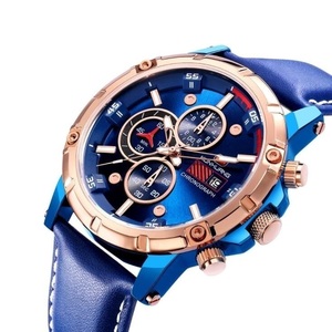 WJ202#男性用 腕時計 KHU クォーツ式 200m防水 本革ベルト クロノグラフ