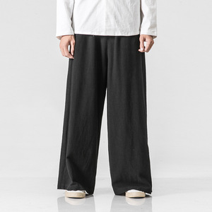 LGH856#新品 サルエルパンツ メンズ ワイドパンツ 綿麻 袴パンツ　リネン　ゆったり 無地 ロングパンツ　 大きいサイズあり 5XL