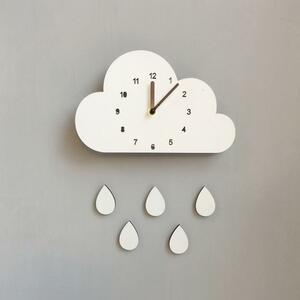 CSN600#壁掛け時計 木製 スタイル 雲 おしゃれ かわいい 時計 インテリア 子供部屋 キッズルーム 装飾 保育園