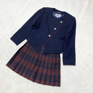 1 иен ~ костюмы три слоя префектура . средняя школа форма женщина блейзер проверка юбка темно-синий 