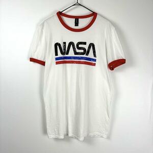 USA古着 Tシャツ NASA リンガーT リンガーネック ホワイト M