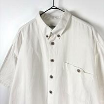 ユーロ古着 チロリアンシャツ 半袖 白シャツ 無地 シンプル ホワイト 2XL_画像2