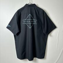 古着 REDKAP ワークシャツ 半袖 開襟 バックロゴ 企業系 ブラック XL_画像8