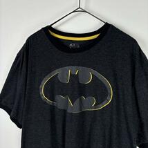 USA古着 アメコミ バットマン ロゴ リンガーT Tシャツ ブラック XL_画像2