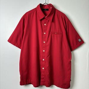 90s USA古着 マクドナルド ロゴ シャツ 半袖 レーヨン レッド XL