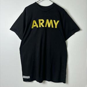 古着 米軍実物 アメリカ軍 ARMY APFU Tシャツ 半袖 ブラック L