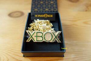【公式アイテム】XBOX × KING ICE エメラルド ネックレス Emerald Xbox Necklace 14K Gold Plating ゴールド 金 貴重品