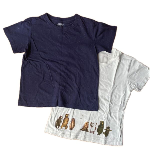 Tシャツ 半袖 130 140 動物柄 濃紺 スラブ クーポン使えます!