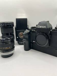 $ Canon NEW F-1 AE ボディ レンズ 2種 スピードライト セット フィルムカメラ　