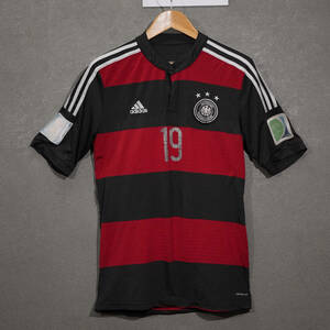 ドイツ代表 2014 アウェイ ユニフォーム サッカー アディダス adidas メンズ Germany シャツ ブラック黒 レッド赤 太ボーダー ゲッツェ