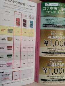 最新　送料無料　西武ホールディングス 株主優待冊子１冊（１０００株以上）